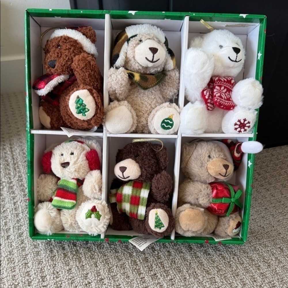 Festive Plush Teddy Bear Set